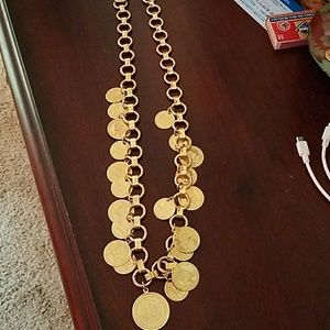 Chunky coin gold necklace